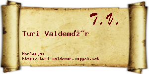 Turi Valdemár névjegykártya